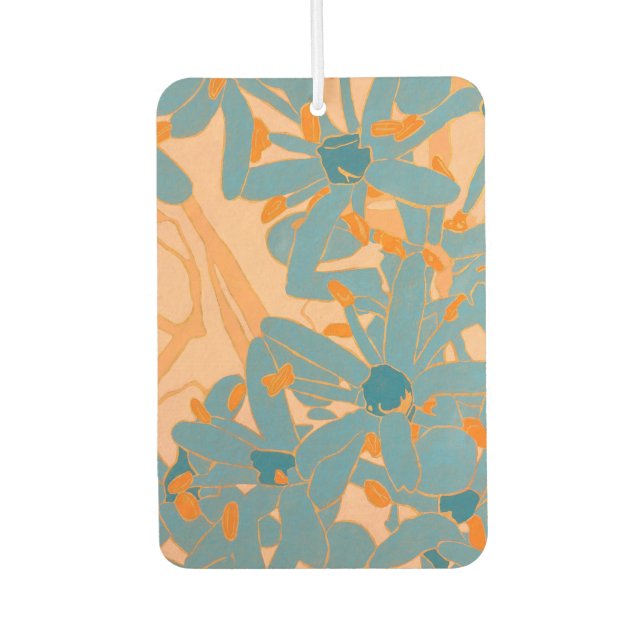 Contemporary Leaf Design in Peach Phone Cover Car Air Freshener (Front)