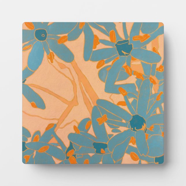 Contemporary Leaf Design in Peach Plaque (Front)