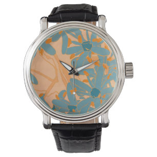 Contemporary Leaf Design in Peach Watch