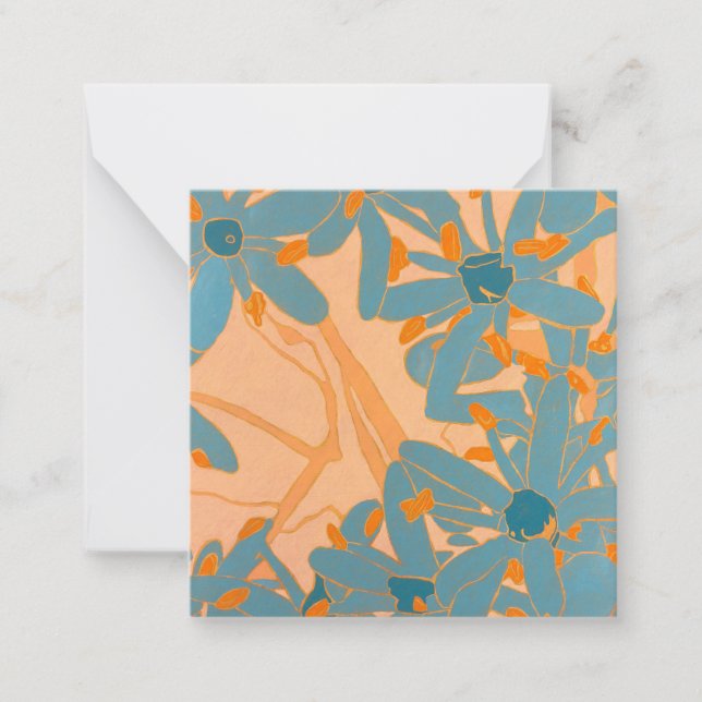 Contemporary Leaf Design Peach Card (Front)