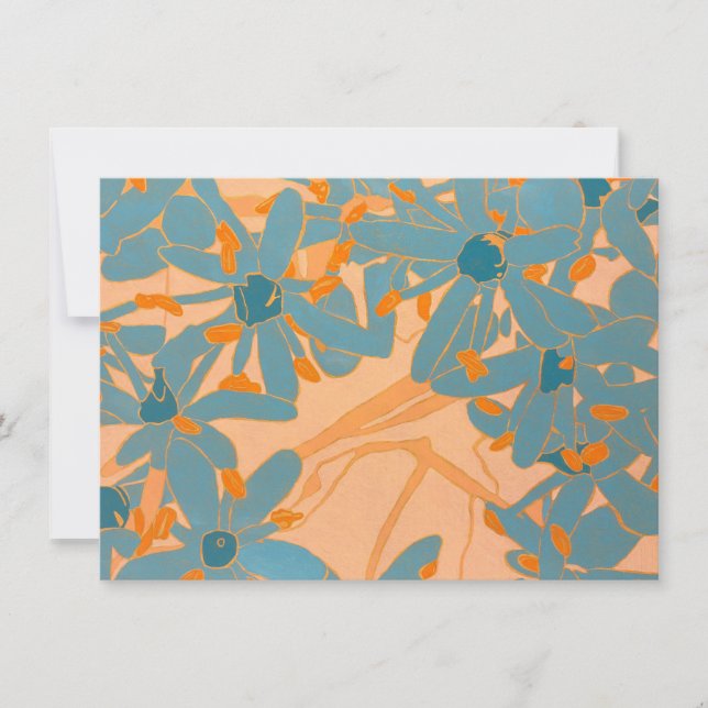 Contemporary Leaf Design Peach Card (Front)