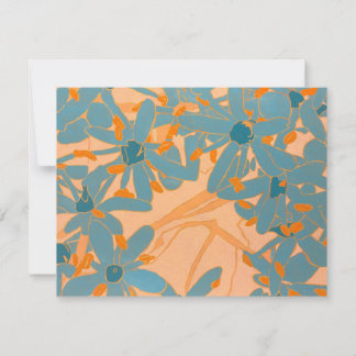Contemporary Leaf Design Peach Card