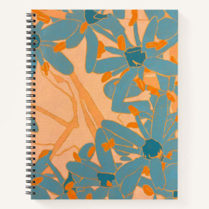 Contemporary Leaf Design Peach Notebook