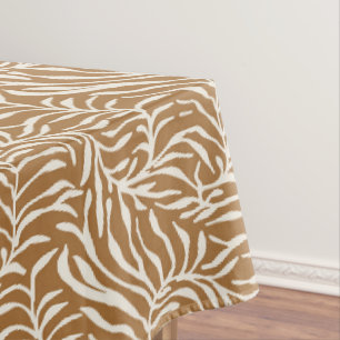 Contemporary leaves bold country Matisse brown Tablecloth