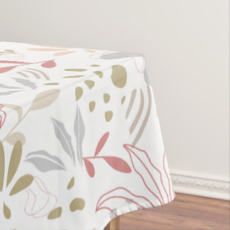 Contemporary Leaves Grey, Brown, Rust Tablecloth