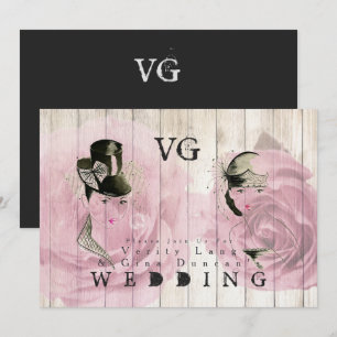 Contemporary Lesbian Wedding Invite Vintage Fun