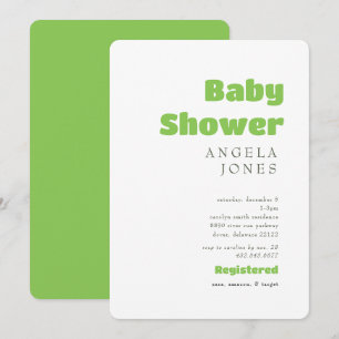 Contemporary Lime Green Neutral Baby Shower Invitation