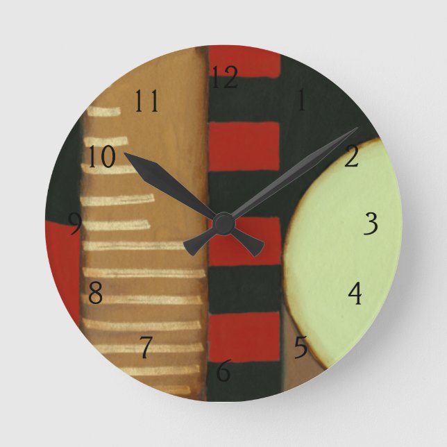 Contemporary Loft Style Panelled Painting Round Clock (Front)