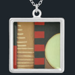 Contemporary Loft Style Panelled Painting Silver Plated Necklace<br><div class="desc">A contemporary loft style painting with multicolored panels and circles. Another amazing creation by Jennifer Goldberger,  purchase this piece and take a look at some of her other paintings!</div>