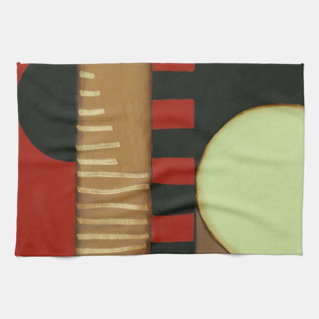 Contemporary Loft Style Panelled Painting Tea Towel (Horizontal)