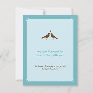 Contemporary love birds blue wedding response