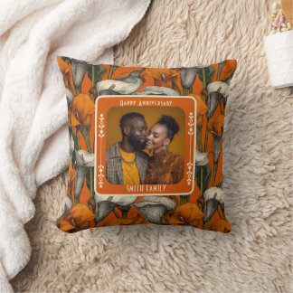 Contemporary Lovebird 5Th Anniversary Throw Pillow
