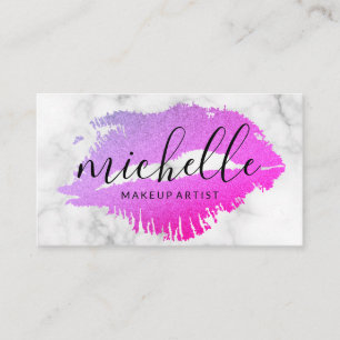 Contemporary Makeup Artist Marble Business Card