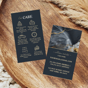 Contemporary Marble Gold Aesthetic Cake Care  Business Card
