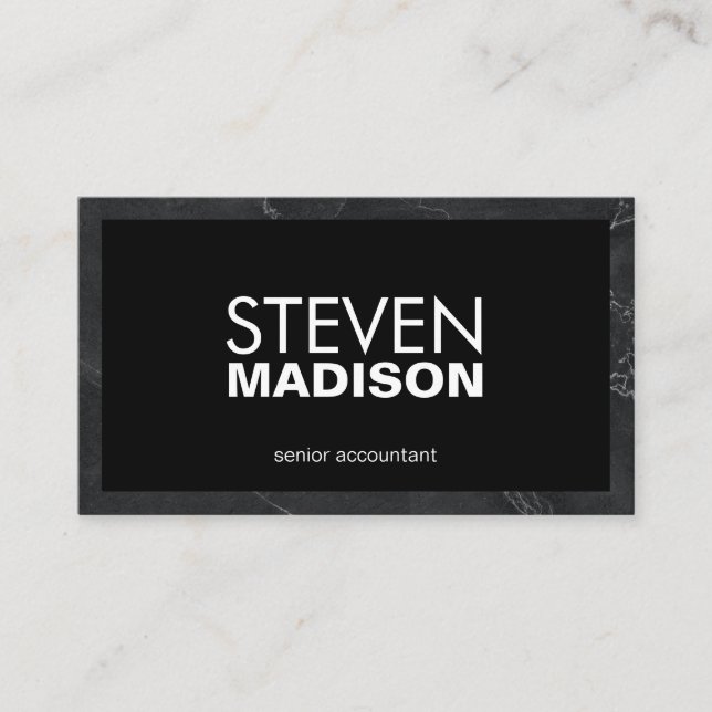 Contemporary | Marble Trim Business Card (Front)