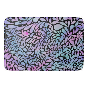 Contemporary mermaid coloured petals  bath mat