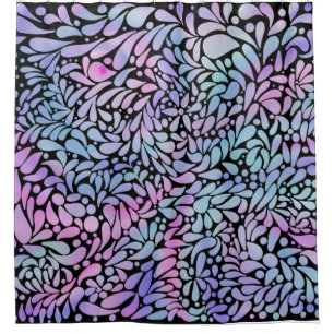 Contemporary mermaid coloured petals shower curtain