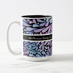 Contemporary mermaid coloured petals Two-Tone coffee mug