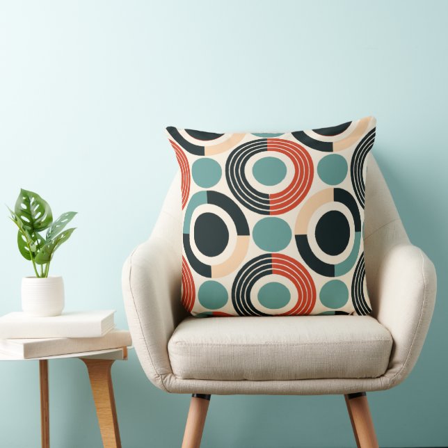 Contemporary Mid-century Style Geometric Pattern Cushion (Chair)
