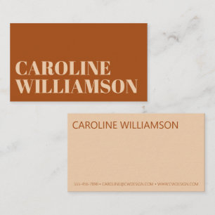 Contemporary Minimal Bold Typography Terracotta Business Card
