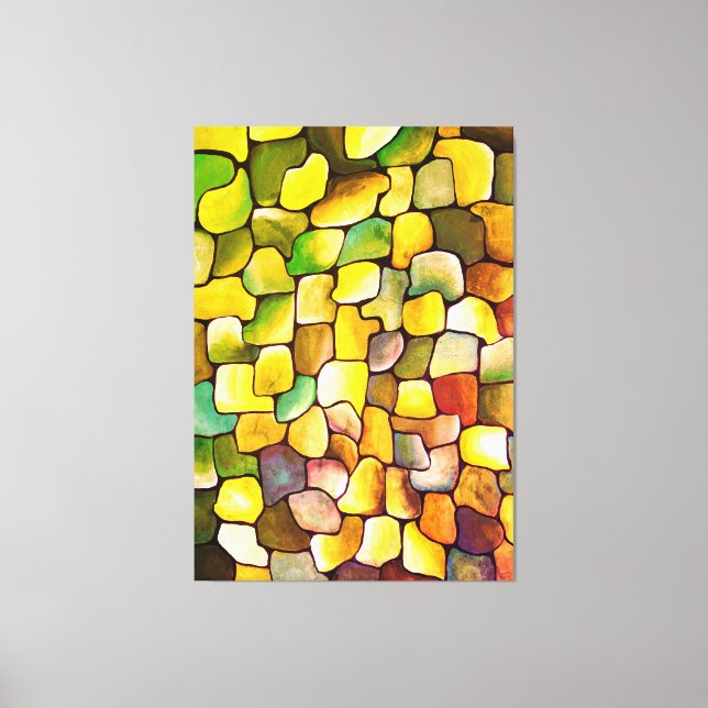 Contemporary  Minimalism Artdeco Green Pattern Canvas Print (Front)