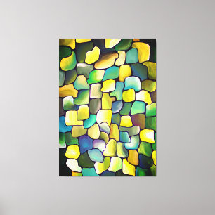 Contemporary Minimalism Artdeco Green Pattern Canvas Print