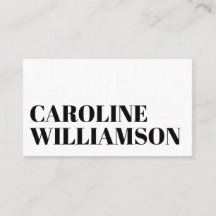 Contemporary Minimalist Bold Name Black White Busi Business Card