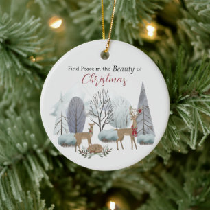 Contemporary Minimalist Christmas Personalised Ceramic Tree Decoration