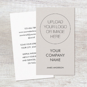 Contemporary Minimalist Custom Logo Light Grey Business Card