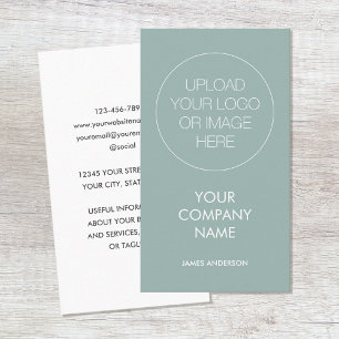 Contemporary Minimalist Custom Logo Sage Green Business Card