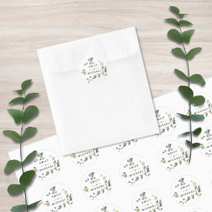 Contemporary Minimalist Eucalyptus Classic Round Sticker