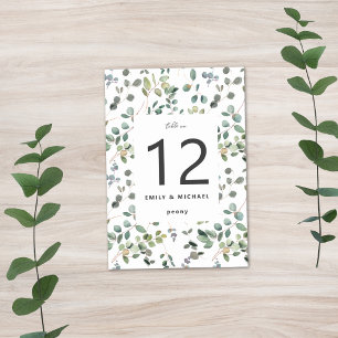 Contemporary Minimalist Eucalyptus Table Number