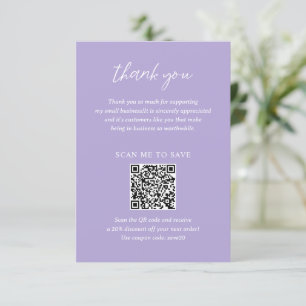Contemporary Minimalist Periwinkle Modern Business Thank You Card