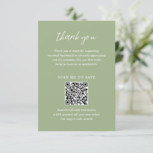 Contemporary Minimalist Sage Green Modern Business Thank You Card