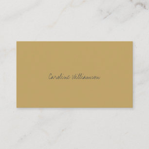 Contemporary Minimalist Script Name Mustard Yellow Business Card