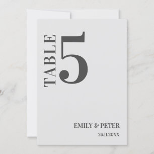 Contemporary Minimalist White WEDDING Table Number