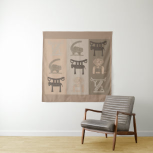 Contemporary Modern Abstract African art Tapestry