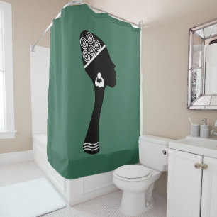 Contemporary Modern Abstract African woman art Shower Curtain