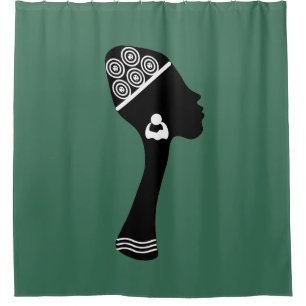 Contemporary Modern Abstract African woman art Shower Curtain