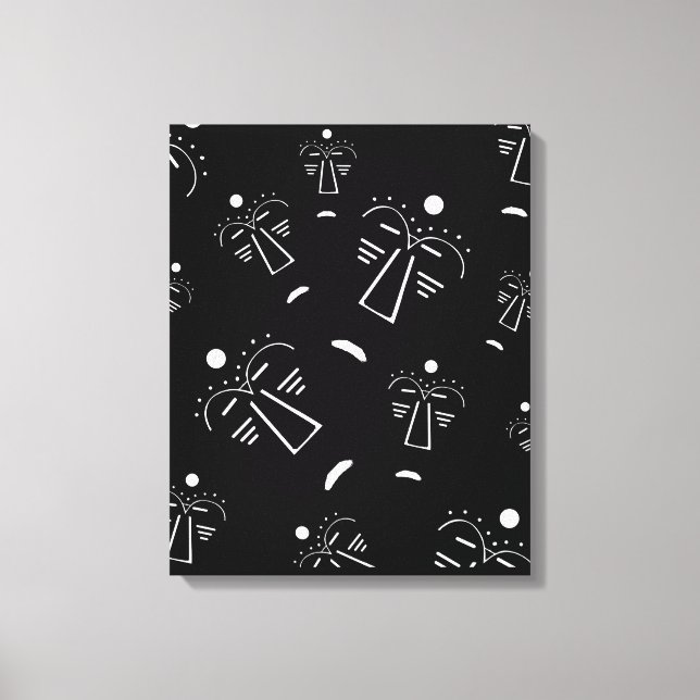 Contemporary Modern Abstract black face art Canvas Print (Front)