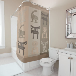 Contemporary Modern African symbols pattern Shower Curtain