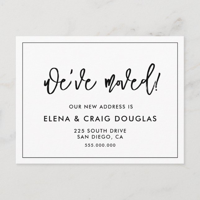 Contemporary modern announcement postcard (Front)