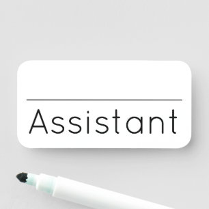 Contemporary, Modern "Assistant" Name Tag