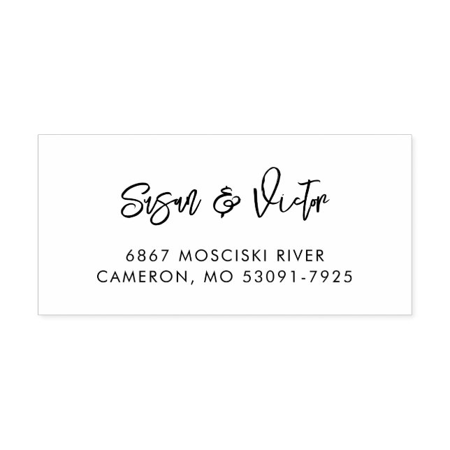 Contemporary modern black address rubber stamp (Imprint)