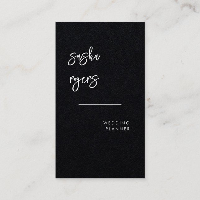 Contemporary Modern Black Business Card (Front)