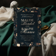 Contemporary Modern Black Floral Wedding