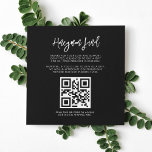 Contemporary modern black Honeymoon fund QR code Enclosure Card<br><div class="desc">A bold and trendy typography for your wedding stationery, simple yet elegant with a black and white theme. Fully customisable: you can change the colours of the font and background if needed. Replace the image with your own custom QR code to give your guests access to your digital wishing well....</div>