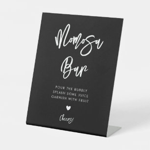 Contemporary modern black Momosa bar Pedestal Sign