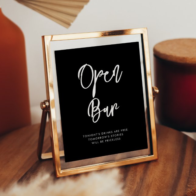 Contemporary modern black Open Bar sign (Creator Uploaded)