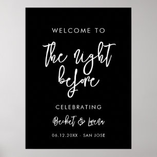 Contemporary modern black The night before welcome Poster